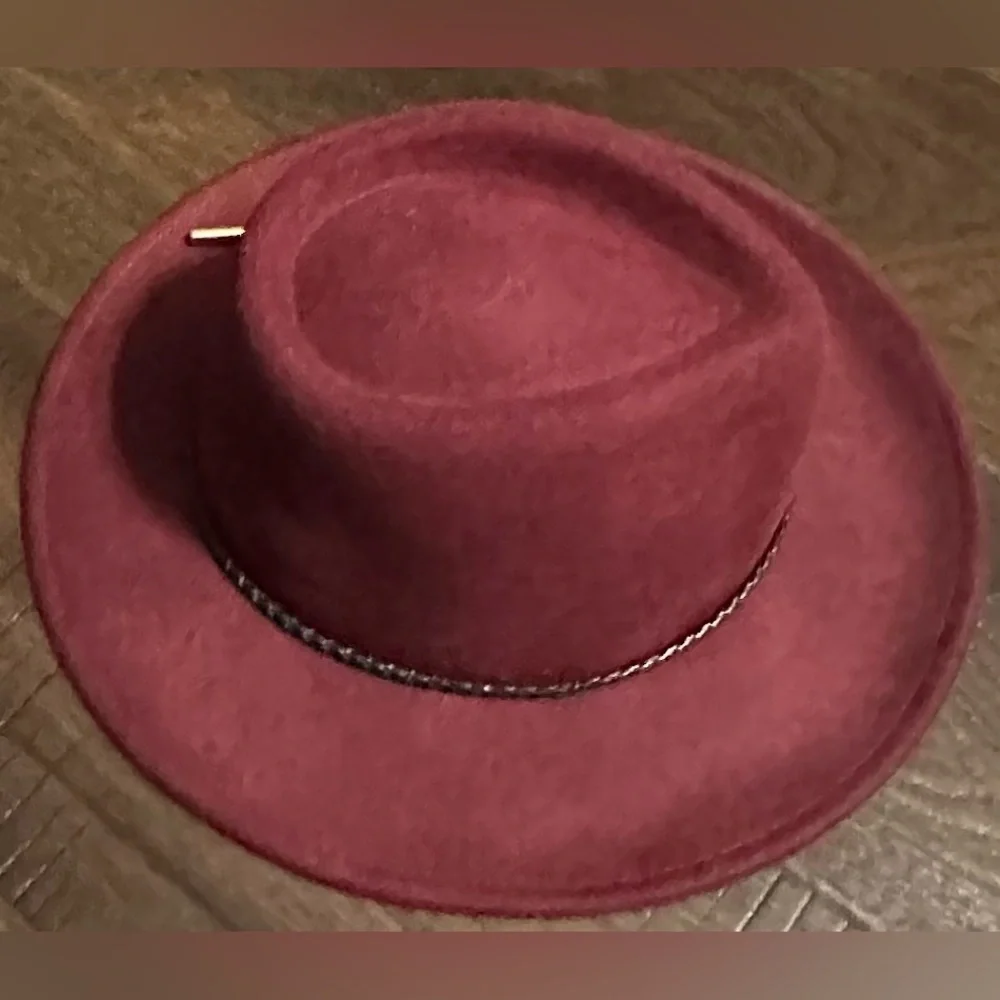‼️RARE‼️🎸Summer & Rose🎸🔥NWT🔥Wool Fedora in Cranberry - Picture 12 of 13